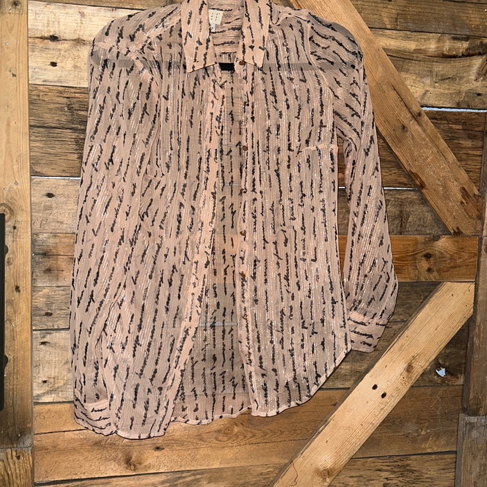 Sheer button down blouse